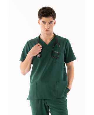 Bluza medyczna ULTRABASE męska - dark green, ciemnozielona - MedWe