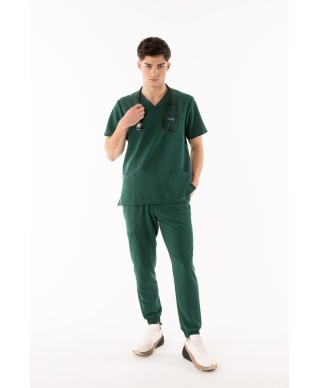 Bluza medyczna ULTRABASE męska - dark green, ciemnozielona - MedWe