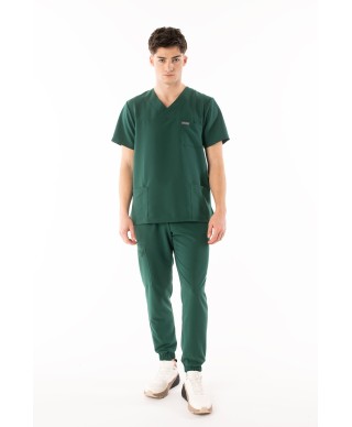Bluza medyczna ULTRABASE męska - dark green, ciemnozielona - MedWe