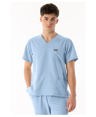 Bluza medyczna ULTRABASE męska - baby blue, jasny niebieski - MedWe