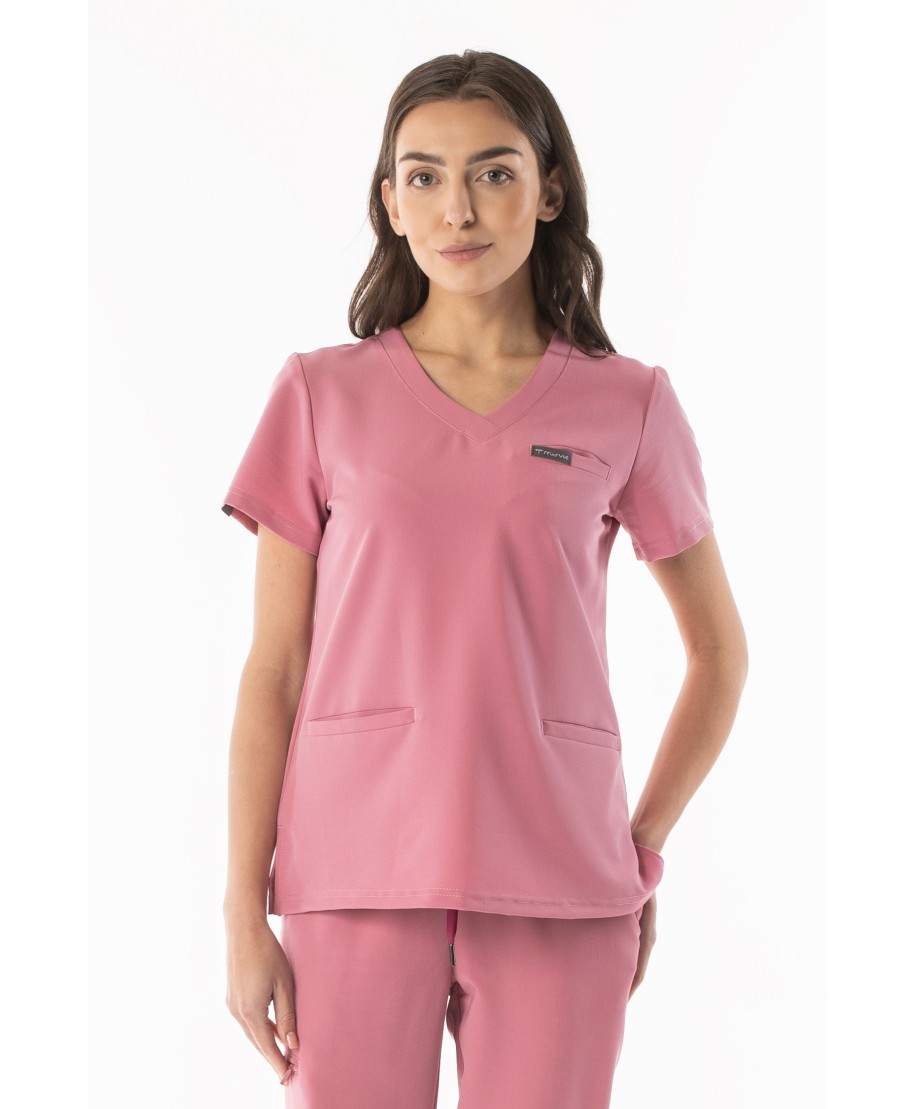 Bluza medyczna ULTRABASE damska - ash pink, brudny róż - MedWe