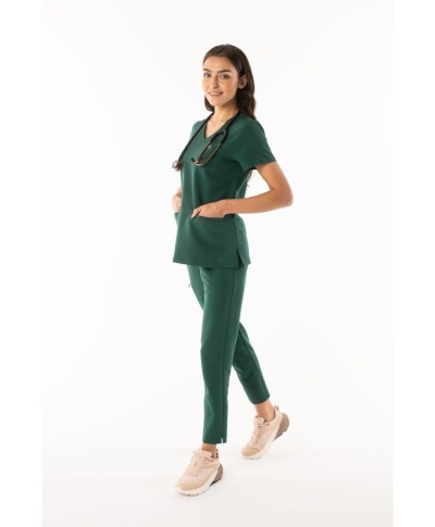 Bluza medyczna ULTRABASE damska - dark green, ciemny zielony