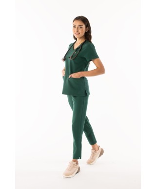 Bluza medyczna ULTRABASE damska - dark green, ciemny zielony
