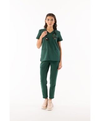 Bluza medyczna ULTRABASE damska - dark green, ciemny zielony