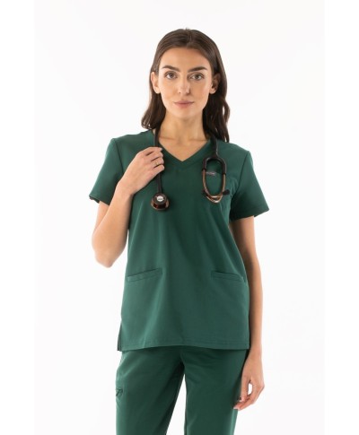 Bluza medyczna ULTRABASE damska - dark green, ciemny zielony