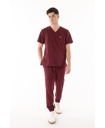Bluza medyczna ULTRABASE męska - bordo, bordowa - MedWe