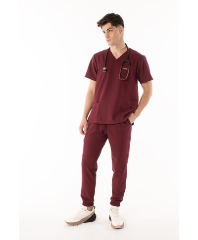 Bluza medyczna ULTRABASE męska - bordo, bordowa - MedWe