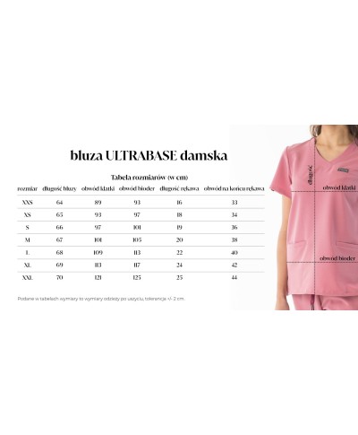 Bluza medyczna ULTRABASE damska  - bordo - MedWe