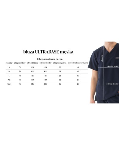 Bluza medyczna ULTRABASE męska - white, biała - MedWe