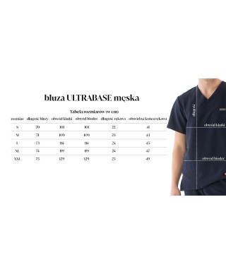 Bluza medyczna ULTRABASE męska - white, biała - MedWe