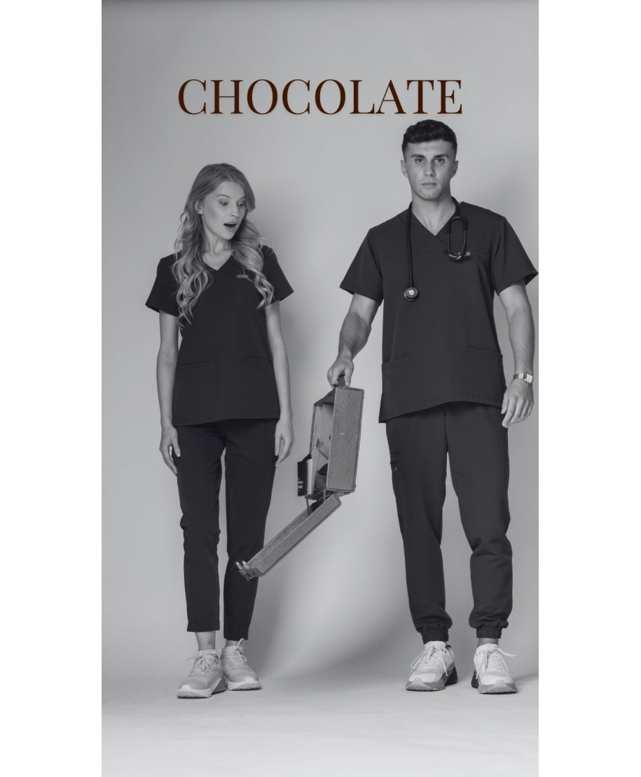 Spodnie ULTRABASE męskie medyczne - chocolate, brązowe MedWe