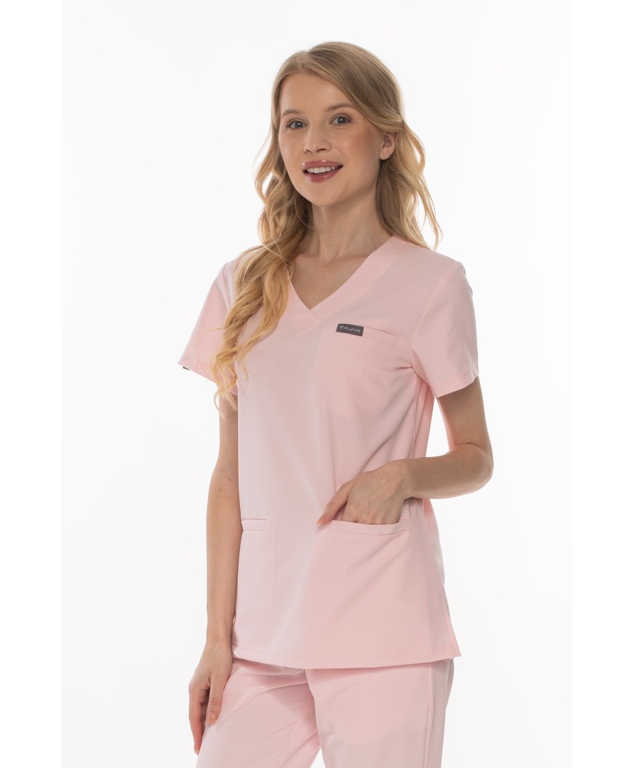 Bluza medyczna ULTRABASE damska - powder pink, pudrowy różowy