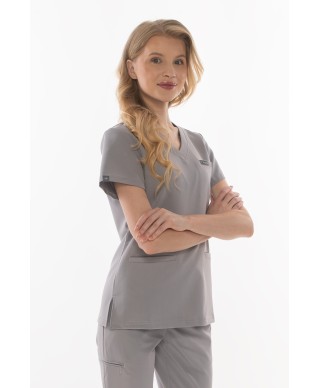 Bluza medyczna ULTRABASE damska - foggy grey, szary