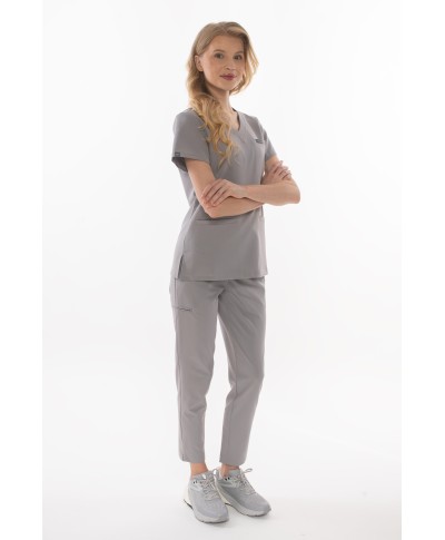 Bluza medyczna ULTRABASE damska - foggy grey, szary