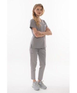 Bluza medyczna ULTRABASE damska - foggy grey, szary
