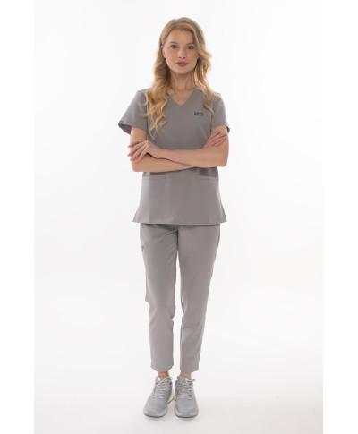 Bluza medyczna ULTRABASE damska - foggy grey, szary