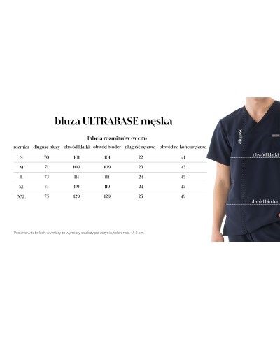 Bluza ULTRABASE męska medyczna - foggy grey, szara MedWe