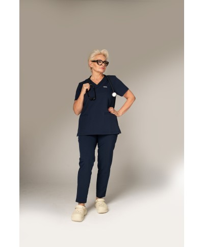 Bluza medyczna ULTRABASE damska - dark navy, ciemny granatowy