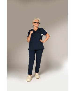 Bluza medyczna ULTRABASE damska - dark navy, ciemny granatowy